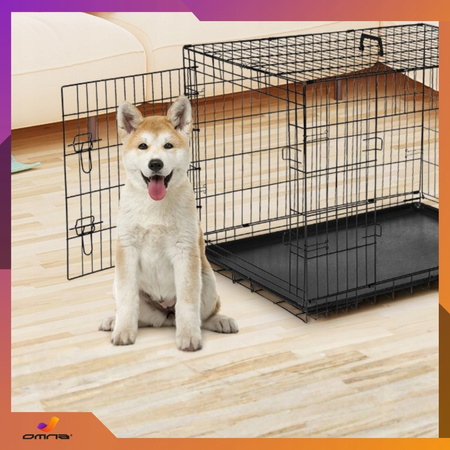 Klatka dla psa kennelowa do samochodu transportowa metalowa kojec 92x57x63