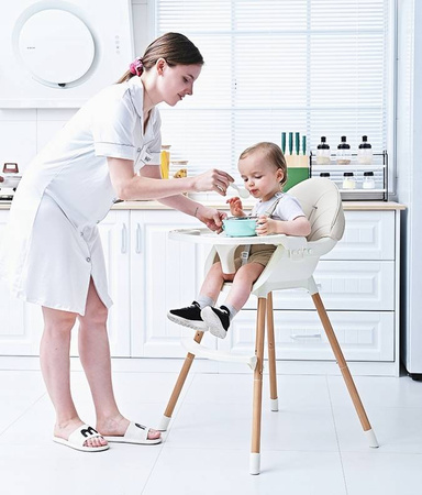KRZESEŁKO DO KARMIENIA DLA DZIECI 3w1 TACA FOTELIK