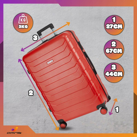 Walizka podróżna na kółkach średnia kuferek poliwęglan dla dziewczynki 63L