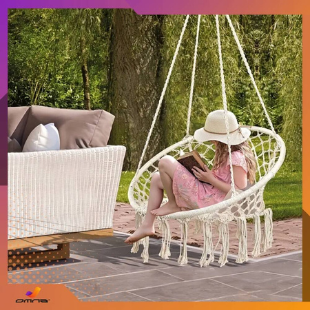 Fotel wiszący huśtawka bocianie gniazdo do domu, ogrodu na taras dla dzieci