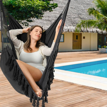 Fotel wiszący krzesło Brazylijskie Huśtawka Hamak Ogrodowy Na Balkon BOHO
