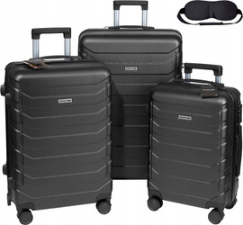 Zestaw 3 solidnych walizek podróżnych bagaż kufer lekka samolot 94L+63L+40L